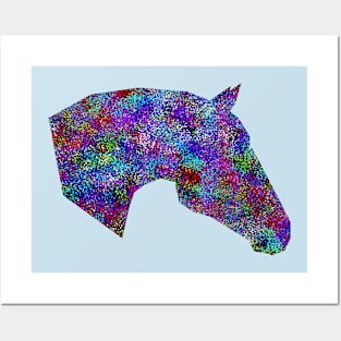 Glam Rainbow Metallic Horse Posters and Art